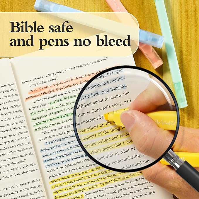 12 Pack Bible Highlighters and Pens No Bleed, Aesthetic Cute Highlighters, Highlighters Assorted Colors Quick Dry Marking Pen Study Journaling Office School Supplies (classical)