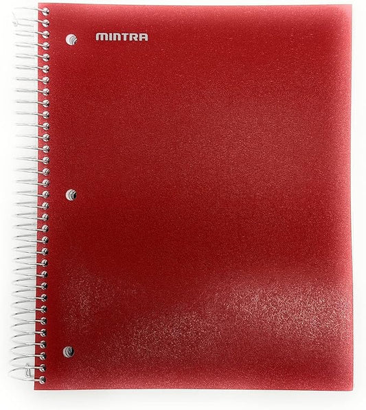 Mintra Office Durable Spiral Notebooks, 5 Subject (Chili Oil, Wide Ruled 1pk)-DeskLoop Office