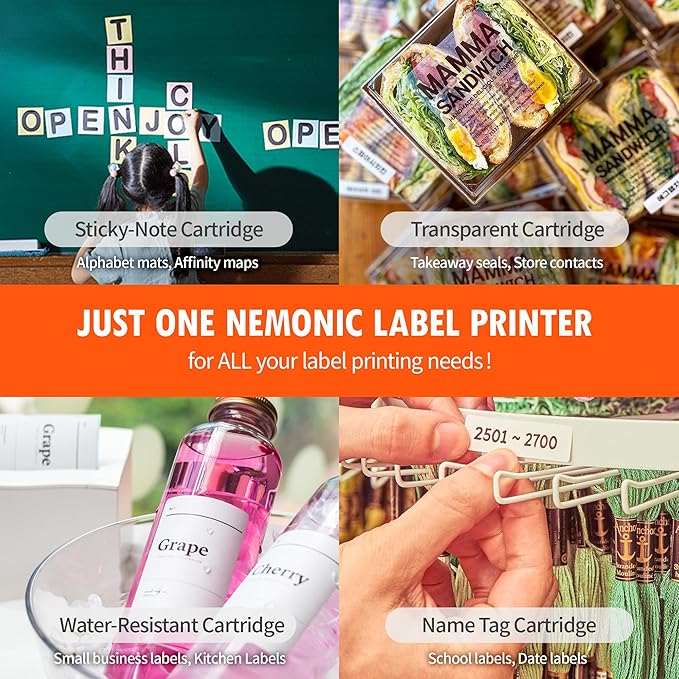 Nemonic Label Printer | Inkless Bluetooth Thermal Label Printer for Small Business | Durable Shipping Label Maker & Portable Wireless-DeskLoop Office