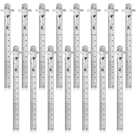 6 Inch 15 cm Pocket Ruler Flexible Precision Stainless Steel Ruler with Detachable Clips Stainless Steel Pocket Clip Scale Gauge Metric British System(30 Pieces)-DeskLoop Office