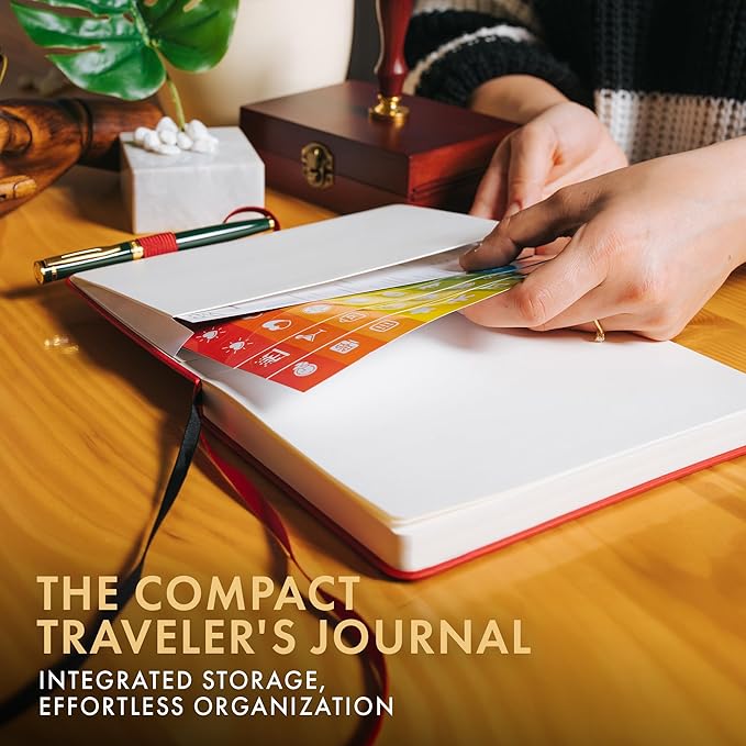 Wordsworth & Black A5 Bullet Dotted Journal 216 Dotted Pages, Hardcover Grid Dot Leather, 120 GSM Paper, Journaling Notebook for Work & Sketching, Journals for Women, Men - Gifts Box Included Red-DeskLoop Office