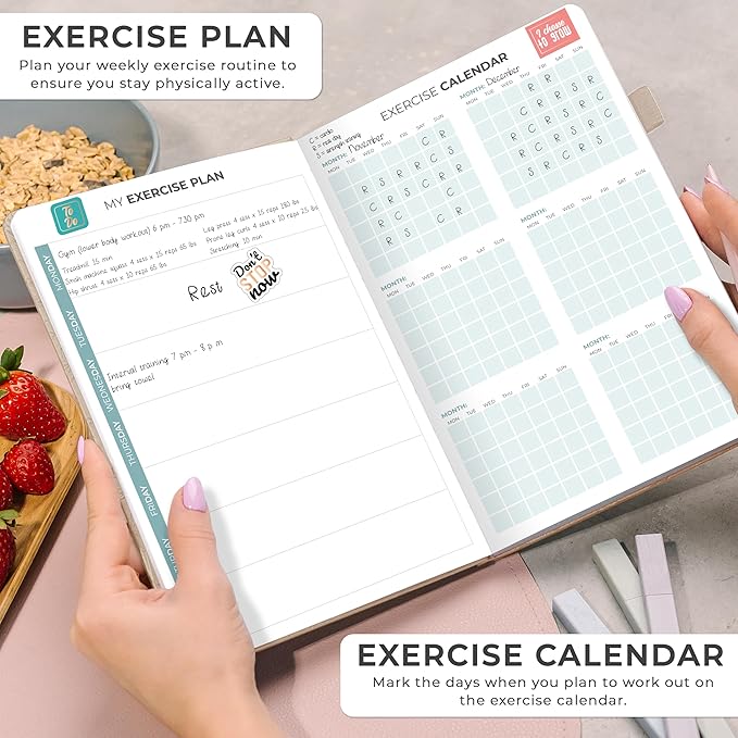 Clever Fox Weekly Meal Planner - Weekly & Daily Meal Prep Journal with Shopping and Grocery Lists for Menu Planning, Healthy Diet & Weight Loss Tracking, Lasts 1 Year, Undated, A5 - Seashell-DeskLoop Office