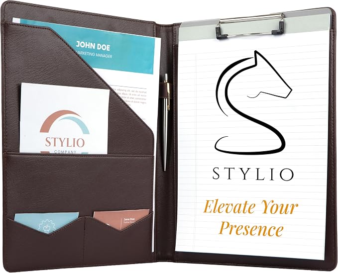 STYLIO Padfolio Folder with Removable Clipboard | Walnut Color| Portfolio - Image 9