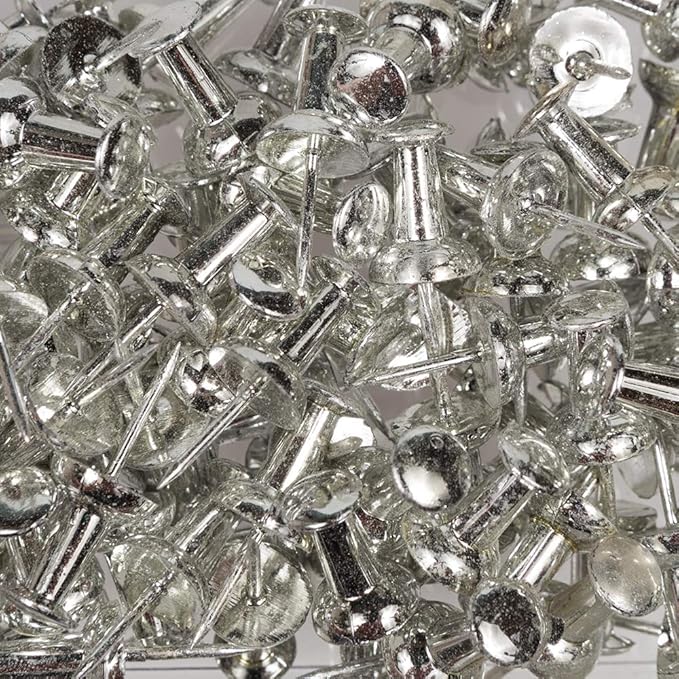 JAM PAPER Colorful Push Pins - Silver Pushpins - 100/Pack-DeskLoop Office