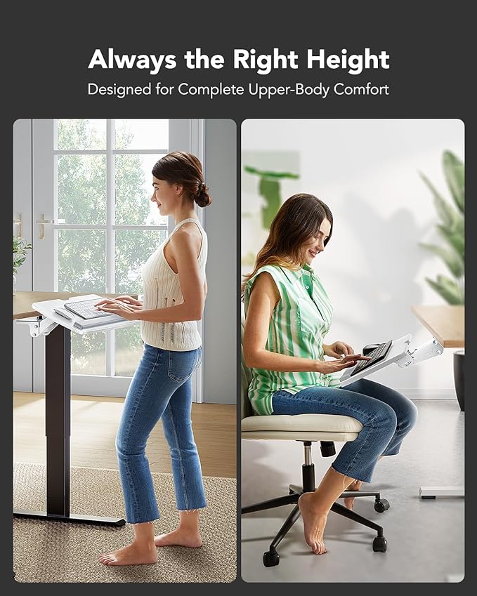 HUANUO Keyboard Tray Under Desk, 360 Adjustable Ergonomic Sliding Keyboard & Mouse Tray, 25" W x 9.8" D-DeskLoop Office