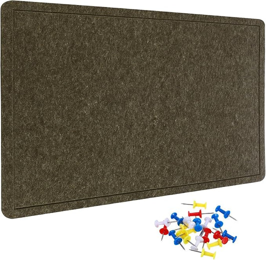 YOKIVE Felt Bulletin Board, 48 x 36 -Inch Foldable Decorative Pin Board Self Adhesive Felt Cork Board with 20 Pushpins, Great for Wall, Photo Display, Paste Note, Schedule(Olive)-DeskLoop Office