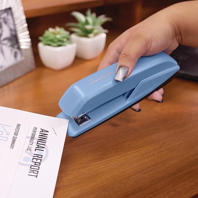Swingline Stapler, 20 Sheet Capacity, 545 Desktop Stapler, Electric Blue (S7054511)-DeskLoop Office
