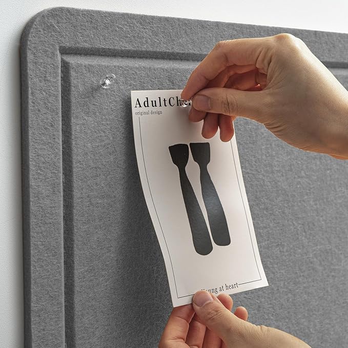 Large Bulletin Board - 48 x 36 Inches, Decorative Felt Pin Board for Wall - 4' x 3' Foldable Photo Display Board with Self-Adhesive Tape, Includes 20 Push Pins - Gray-DeskLoop Office