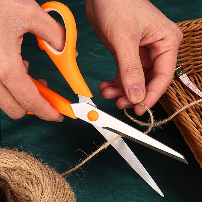 24 Black Scissors Bulk, Rkqoa 8" All Purpose Scissors Pack - Thick Sharp Shears for Office School Sewing Craft Supplies, Classroom Must have, Teacher/Class Scissor, Right/Left Handles-DeskLoop Office