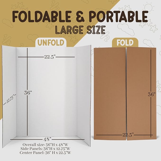 White Trifold Presentation Board 36" x 48" Self-Adhesive Science Subtitles - Image 8