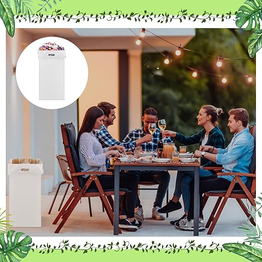 10 Pack 20 Gallon Corrugated Cardboard Trash Cans Bulk for Events Parties Disposable and Reusable Cans Bottle Recycling Bins with 20 Garbage Bags White Garbage Boxes for Outdoor Events-DeskLoop Office