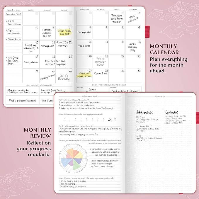 Legend Planner PRO – Deluxe Weekly & Monthly Life Planner to Increase Productivity and Hit Your Goals. Time Management Organizer Notebook – Undated – 7 x 10" Hardcover + Stickers – Hot Pink-DeskLoop Office