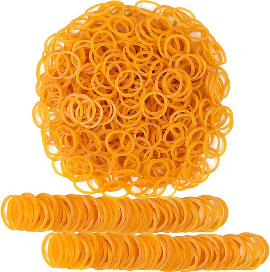 Rubber Bands Small Elastic Band Yellow 1300pcs Mini Rubber Band 1.2inch Inside Diameter 0.63in For Office Home Supplies-DeskLoop Office