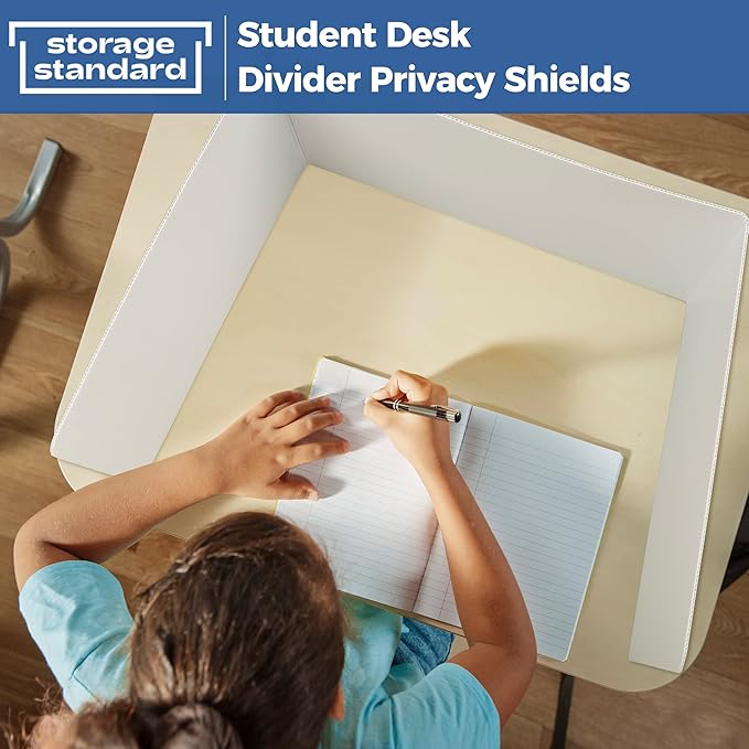 22 Pack Classroom Privacy Shields for Student Desks - Easy to Clean Plastic Sneeze Guard Folder Desk Divider Study Carrel - Classroom Materials for School Teachers - Includes Extra Labels-DeskLoop Office