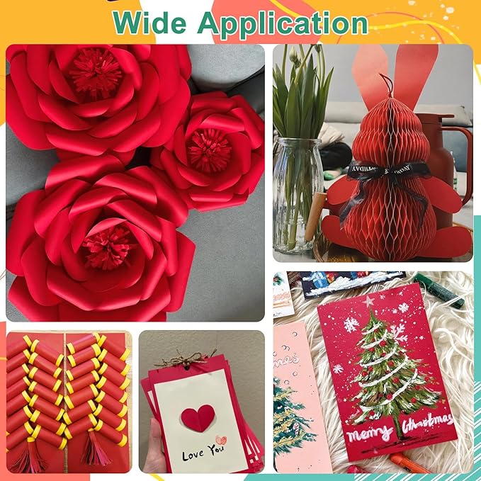 OcePor 100 Sheets Valentine's Day Red Cardstock Paper, Colored Printer Paper 8.5 x 11, Card Stock Thick Construction for Craft,Scrapbook,Office Printing, Invitations, Certificates,92 lb/250gsm-DeskLoop Office