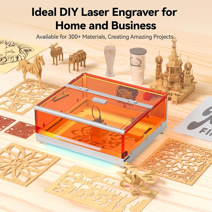 TOOCAA 10W Laser Engraver with Air Assist, Laser Cutter and Lazer Engraving Machines with Enclosure,Status Atmosphere Light,USB Safety Interlock for Tumblers Wood Metal Acrylic-DeskLoop Office