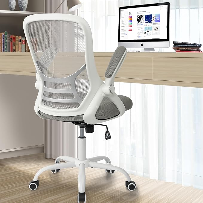HYLONE Office Chair Ergonomic Desk Chair with Adjustable Armrests, Mesh Executive Chair, Home Office Computer Chairs for Long Hours(Grey)-DeskLoop Office