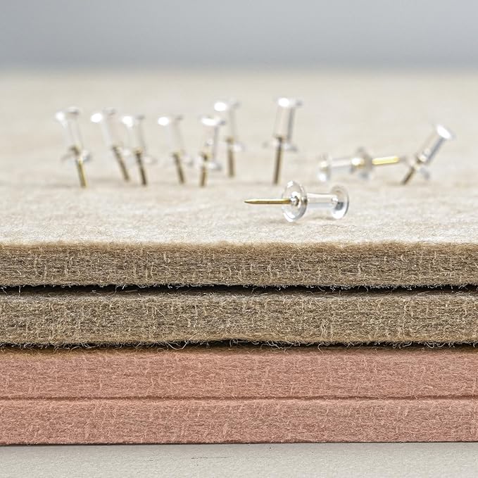 Bulletin Board, 36 x 24 Inches Felt Pin Board - Decorative Cork Alternative for Wall, 3' x 2' Foldable Picture Self-Adhesive Vision Prayer Board With 20 Pushpins - Mauvey Pink-DeskLoop Office