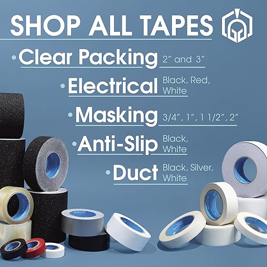 Spartan Industrial - 2" X 60 yd Wide Masking Tape for Painting, Drafting, Labeling, and More - 6 Home and Office Tape Rolls, 5.5 Mil-DeskLoop Office