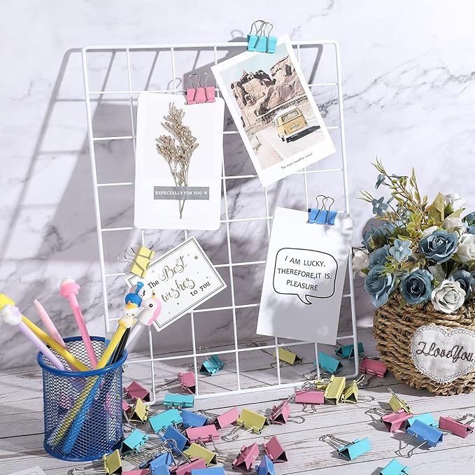 300 Pcs Medium Binder Clips Paper Clips Office Supplies Paper Clamps for Teachers Students School Office Business Paperwork Supplies (Assorted Colors, 1.25 Inch)-DeskLoop Office