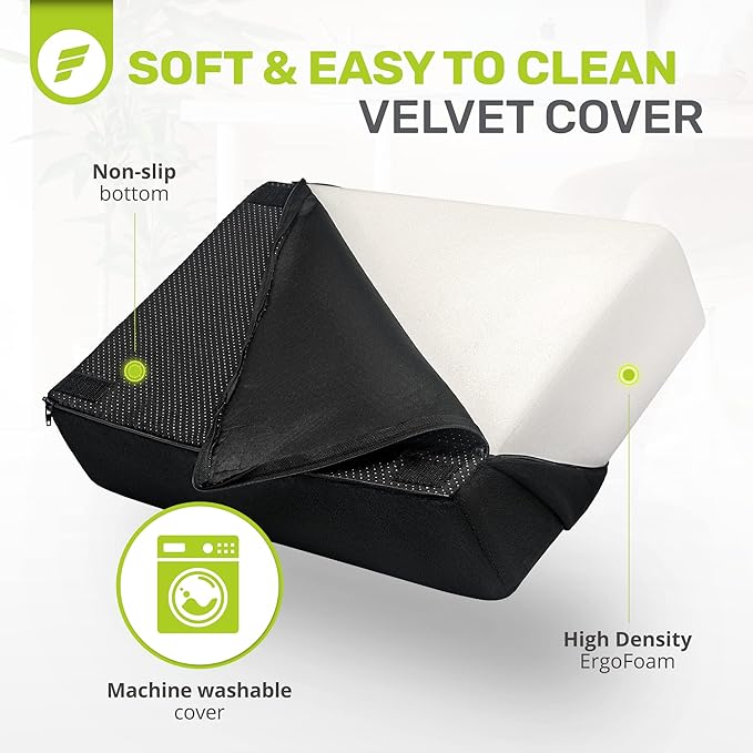 ErgoFoam XL Foot Rest for Under Desk at Work for Stools & High Chairs Chiropractor-Endorsed 2in1 Adjustable Under Desk Footrest Ergonomic High-Density Compression-Resistant Foam Nonslip Foot Rest-DeskLoop Office