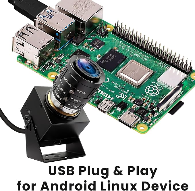 USB Camera 120fps High Speed Webcam Golf Swing 4K 12Megapixels USB Cam with 3X Manual Optical Zoom Lens Lightburn PC Computer Plug and Play for Linux Windows Mac OS-DeskLoop Office