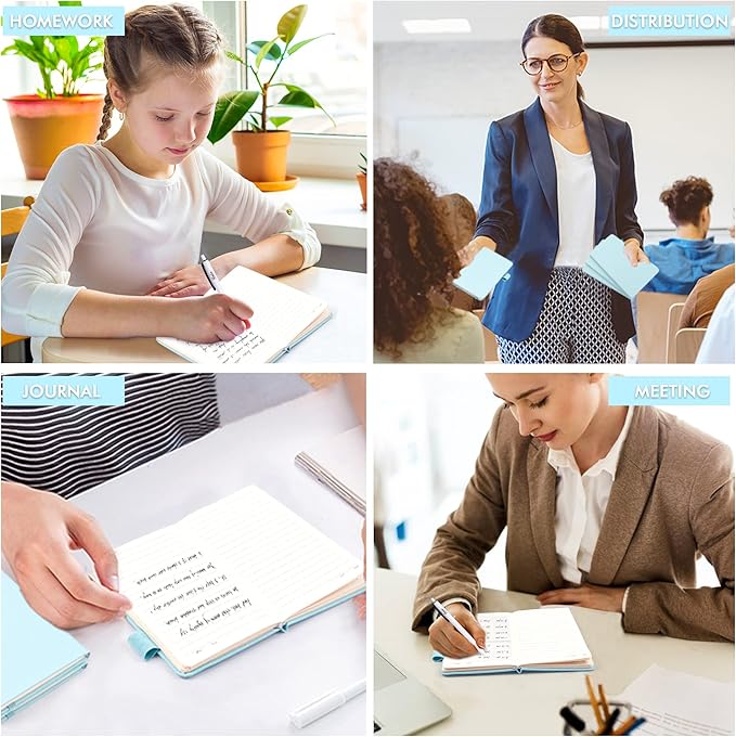 feela 15 Pack Pocket Small Notebooks Bulk, Mini Cute Memo Notepads Hardcover College Ruled Lined Journals with Pen Holder for Women Girls Office School, with 15 Black Pens, 3.5”x 5.5”, A6, Sky Blue-DeskLoop Office