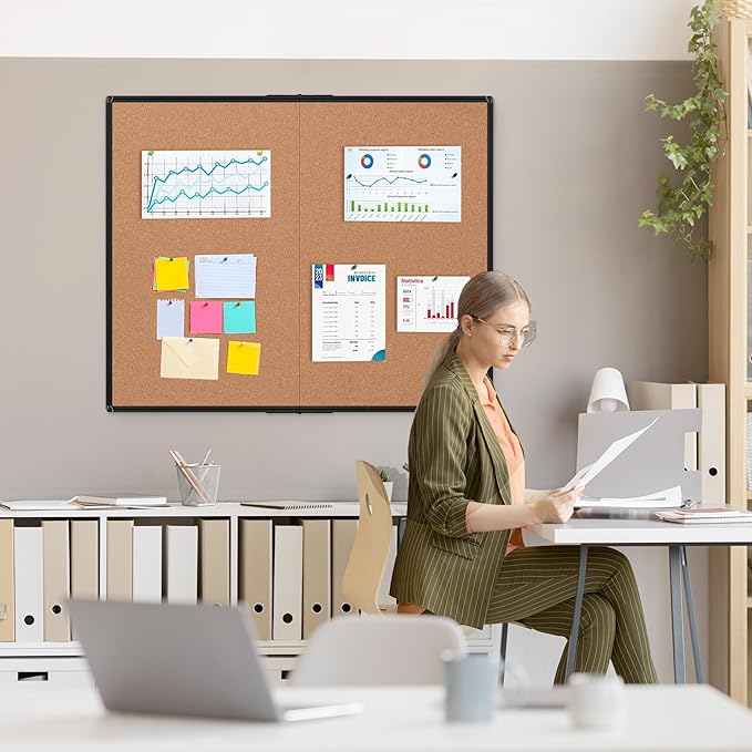 Extra Large Cork Bulletin Board 48" X 48", Foldable Notice Pin Board - Image 8