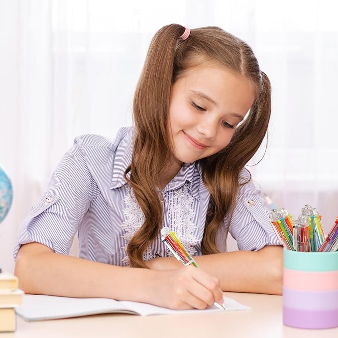 30 PCS 6-in-1 Multicolor Ballpoint Pens 0.5mm Party Favors 6 Colors Retractable Multicolor Pen for Office School Supplies Kids Students Children Birthday Party Favors Gifts Fun Pens (30)-DeskLoop Office