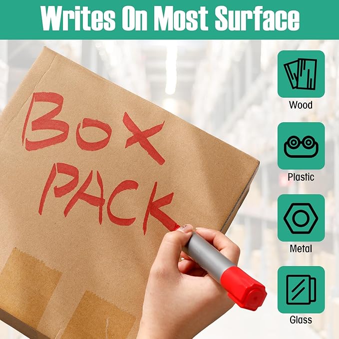 Fuutreo 16 Pcs Jumbo Size Permanent Markers Bulk Large Chisel Tip Permanent Markers Thick Waterproof Jumbo Pens Set Huge Poster Supplies(Multicolor)-DeskLoop Office