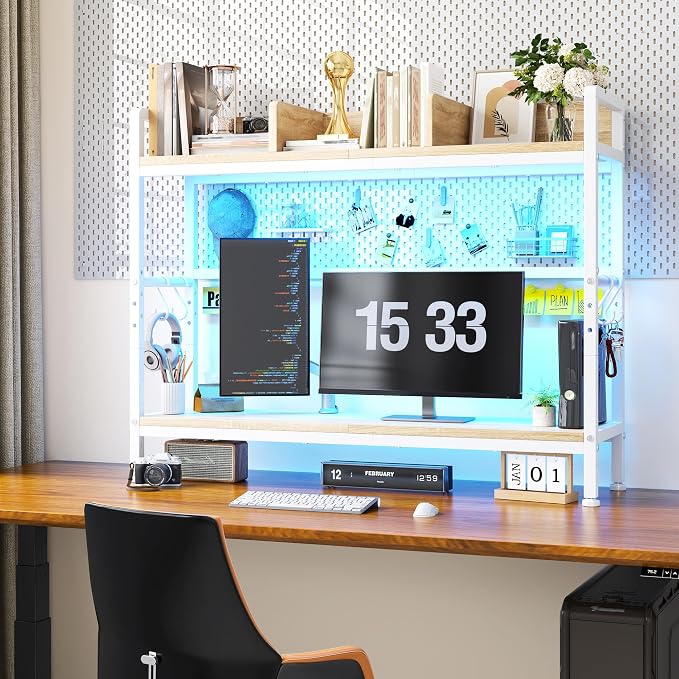 REIBII 2-Tier Desk Shelf with LED - Image 7