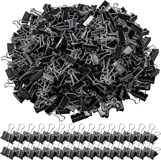 300 Pack Medium Binder Clip, 1-1/4 Inch Metal Black Fold Back Clips, Standard Paperwork Clamp Bulk for School Teacher Student, Business Office Home-DeskLoop Office