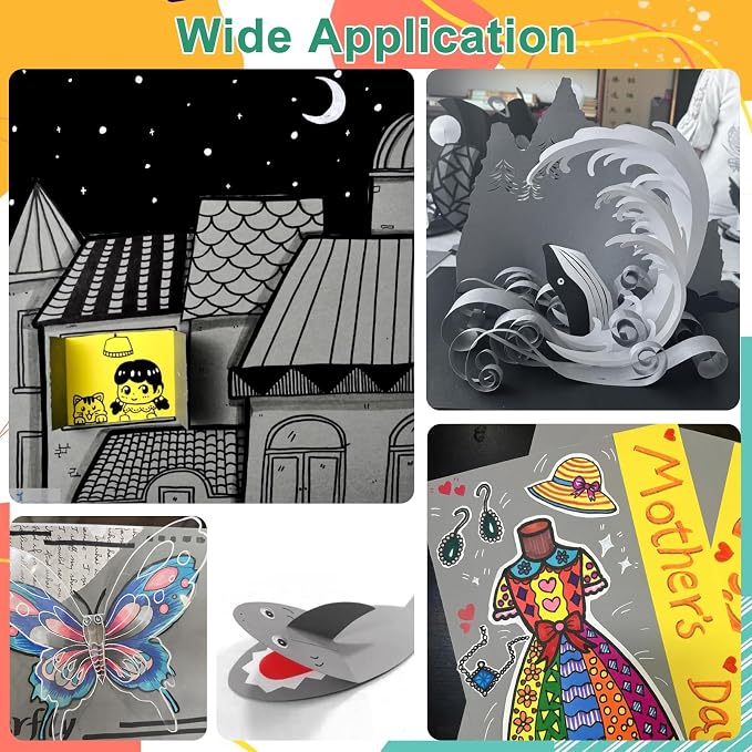 OcePor 50 Sheets Grey Cardstock Paper, Colored Printer Paper 8.5 x 11, Card - Image 7