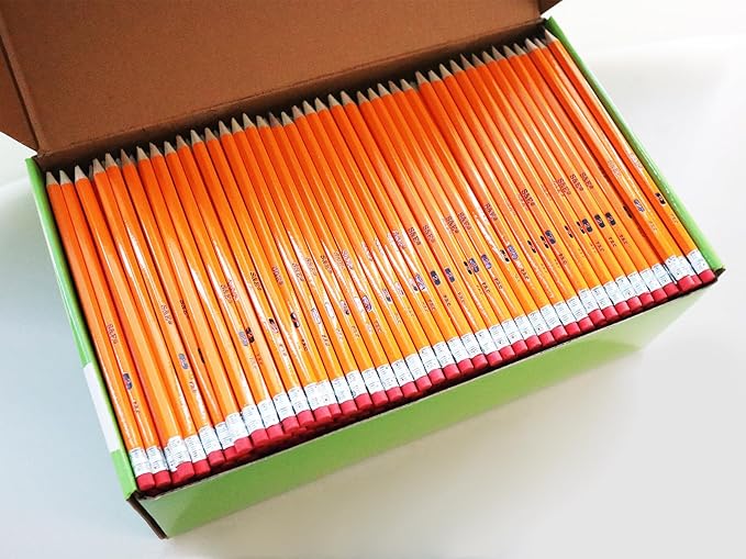 S & E TEACHER'S EDITION Woodcased #2 Pencils, Pre-sharpened, Yellow, with Erasers #2 HB Lead Bulk Box, No. 2 Pencil, Back to school, 600Pcs-DeskLoop Office