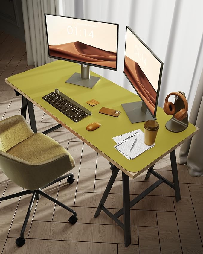 YSAGi Leather Desk Protector, Office Mat, Large Mouse Mat, Non-Slip PU Leather Blotter, Laptop Desk, Waterproof Writing Pad for Office and Home (Olive Green, 47.2" x 23.6")-DeskLoop Office