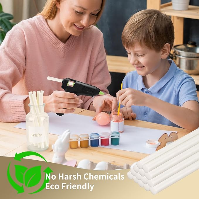 MATUFF White Hot Glue Sticks Full Size 0.43” Dia x 8” Long, 20 pcs Hot melt Adhesive Glue Sticks, All-Purpose Colored Glue Gun Sticks for DIY White Crafting Arts and Wedding Cards, Stamp Sealing-DeskLoop Office