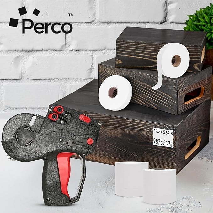 White Pricing Labels for Monarch 1136 Price Gun – Case of 8 Sleeves, 64 Rolls Value Pack - 112,000 Price Marking Labels – with Ink Rolls Included-DeskLoop Office