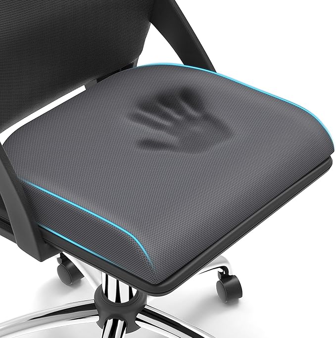 Large Seat Cushion, Soft Foam Cushion for Long Sitting Hours on Office Chair, Home & Car, Non-Slip Chair Pad for Relieving Back & Sciatica & Hip & Coccyx Pain (Grey)