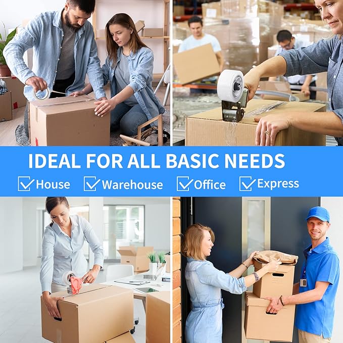 JARLINK Clear Packing Tape (18 Rolls), Heavy Duty Packaging Tape for Shipping Packaging Moving Sealing, 2.7mil Thick, 1.88 inches Wide, 60 Yards Per Roll, 1080 Total Yards-DeskLoop Office