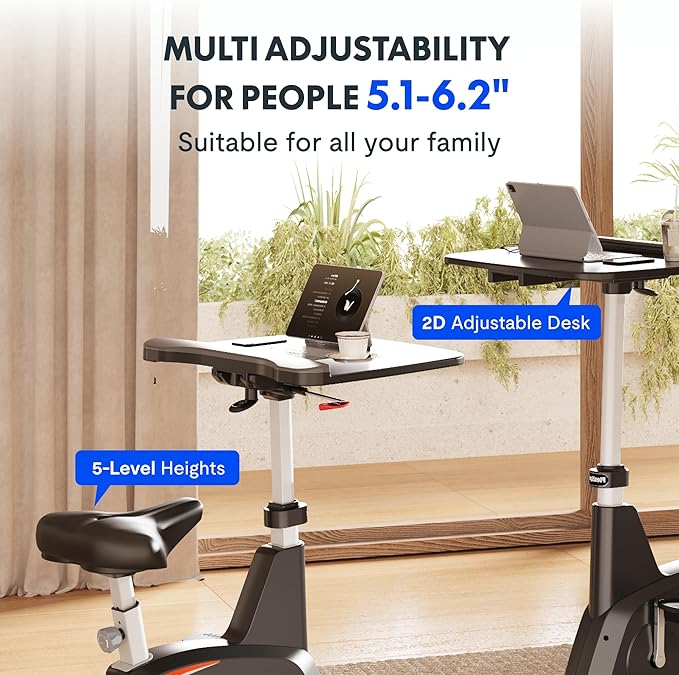 FLEXISPOT Small Standing Desk Adjustable Height Movable Rolling Desks for Teachers Laptop Desks Workstation with Integrated Pedal Exerciser Wide Seat, Desk for Home Office Corner Small Space, Black-DeskLoop Office