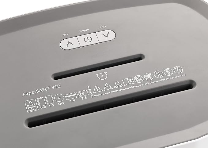 Dahle PaperSAFE PS 380 Paper Shredder, Oil Free, Jam Protection, Security Level P-4, 15 Sheet Max, Shreds CDs, Staples, Paper Clips & Credit Cards-DeskLoop Office