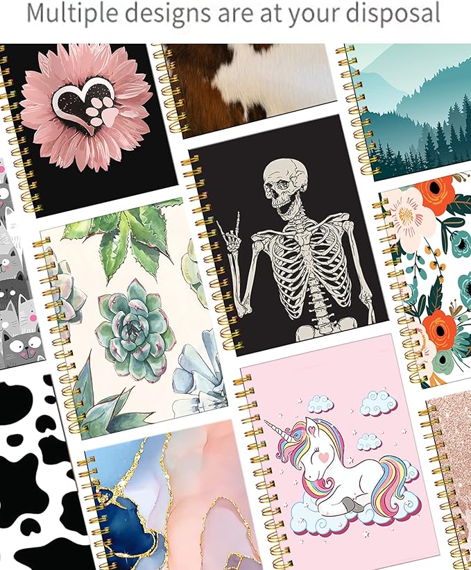 iampanda Spiral Journal Notebook,Strong Twin-Wire Binding with Premium Paper for Girl Women,Modern Girly Design 60 Sheets A5 College Ruled Notebook/Journal,Perfect for School Office Home Gifts,Pink-DeskLoop Office