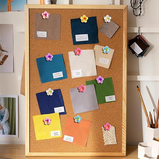 60 pcs Flower Push Pins Cute Decorative Flower Thumbtacks Color Pushpins for Bulletin Cork Board Photo Wall Display Map Home Office Organization-DeskLoop Office