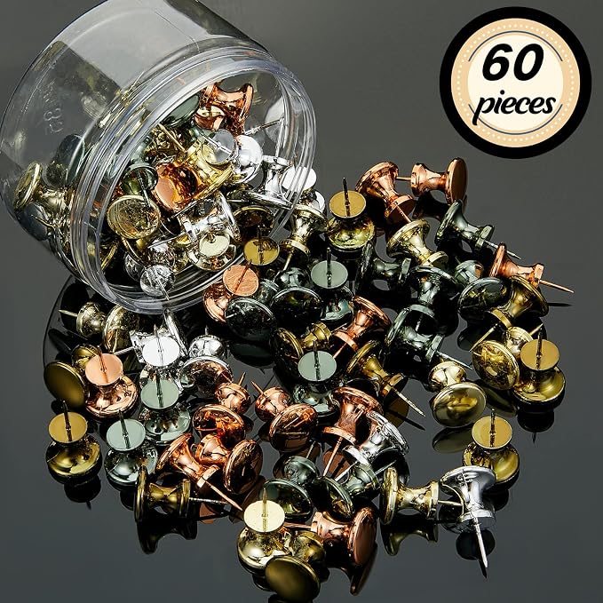 Outus 60 Pcs Giant Push Pins Jumbo Tacks 1/1.8inch Plastic Head - Image 6