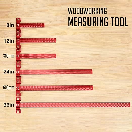 Woodworking Scriber T-Square Ruler 12in with Thoughtful Support Lips, Architect Ruler for Carpenter Work, Layout and Measuring Tools…-DeskLoop Office