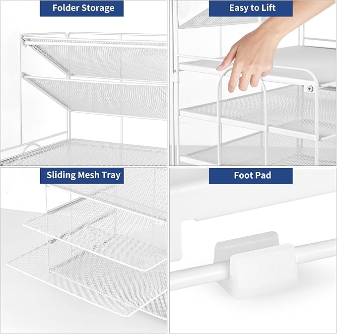 6-Tier Letter Tray Paper Organizer, Desk Organizers and Accessories, Desktop File Organizer, Office Desk Accessories for Office Supplies(White)-DeskLoop Office