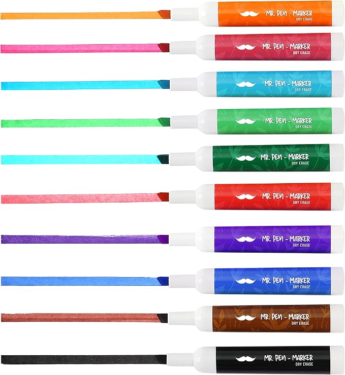 Mr. Pen- Dry Erase Markers, 10 Pack, Low Odor Ink | Chisel Tip, Back to School - Image 8