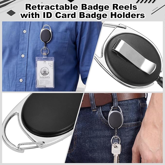 2 Set Badge Holder Retractable Clip Badge Reels - Image 8