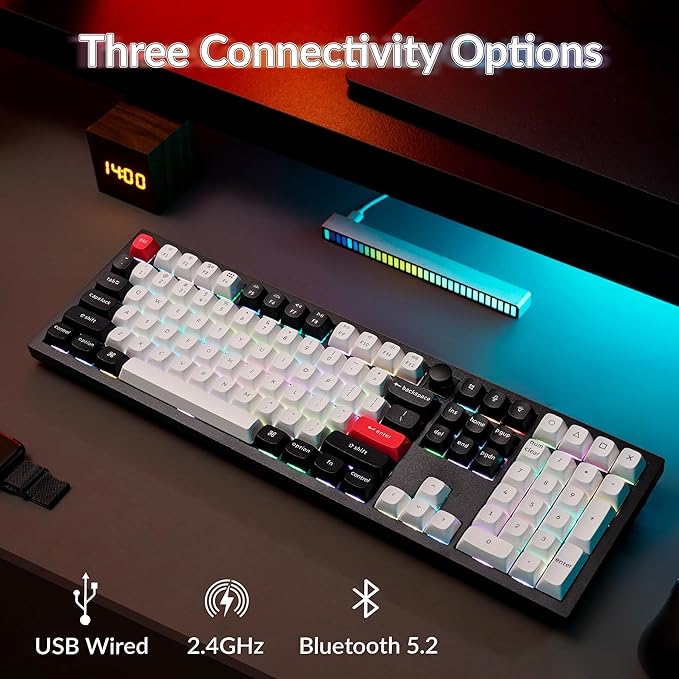 Keychron Q6 HE Wireless Custom Mechanical 100% Full Keyboard, 2.4 GHz/Bluetooth/Wired QMK Rapid Trigger Hot-Swappable Programmable Gateron Double-Rail Magnetic Switches for Mac Windows, Carbon Black-DeskLoop Office