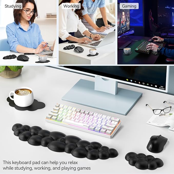 TECKNET Cloud Keyboard Wrist Rest Set, Cloud Wrist Rest - Image 7